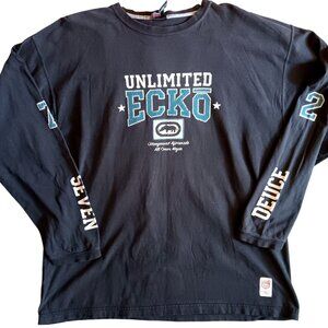 XL Vintage Ecko Unlimited Black Long Sleeve Graphic T-Shirt XL Cotton Honduras